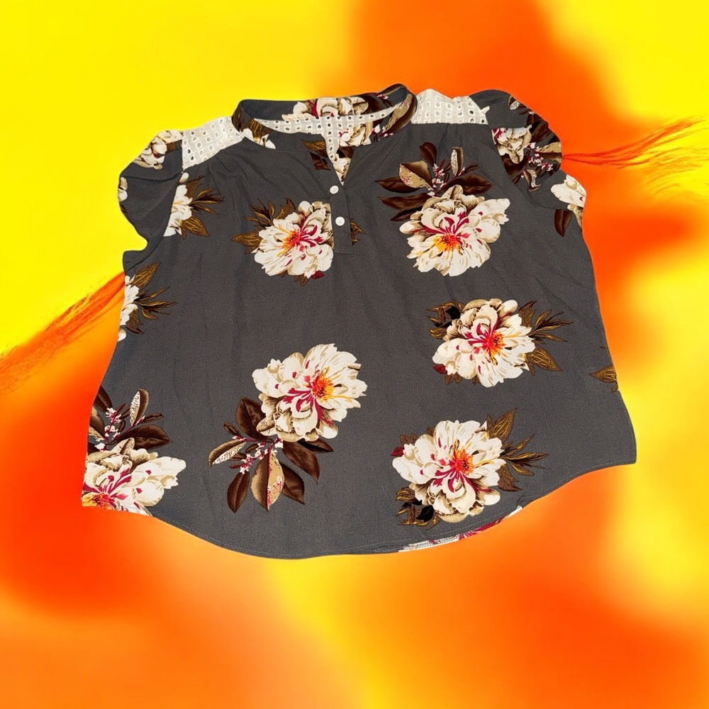 SHEIN Curve 2XL Floral Top EUC